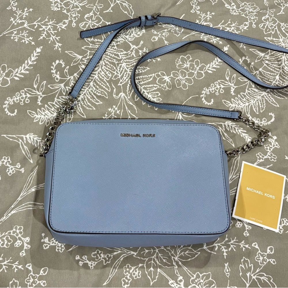 Michael Kors light sky Saffiano leather Crossbody Bag